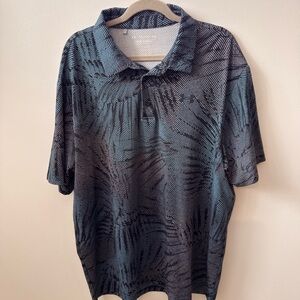 Under Armour Black and Gray Patterned Polo Shirt